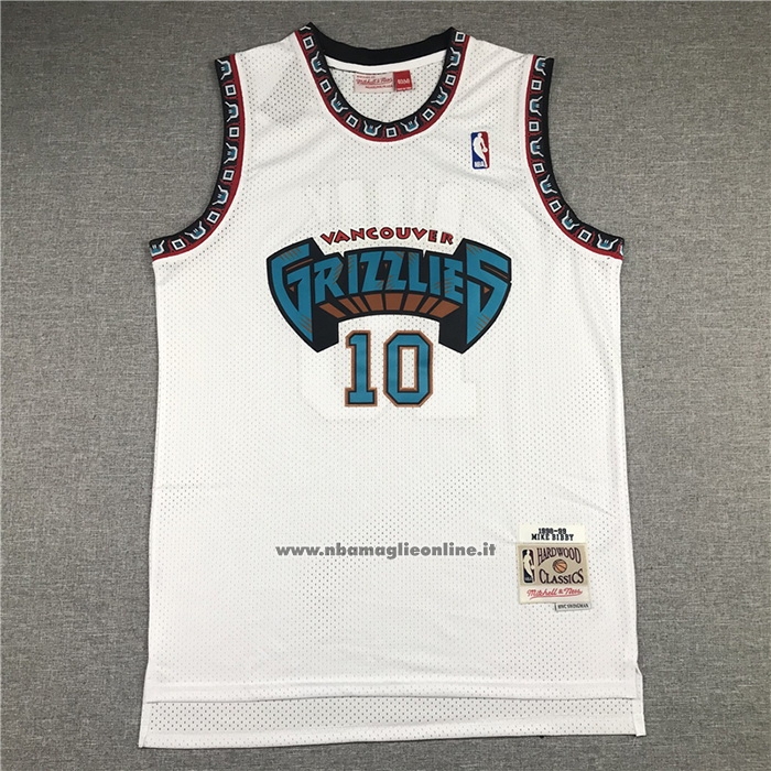 Maglia Memphis Grizzlies Mike Bibby #10 Historic Throwback Bianco
